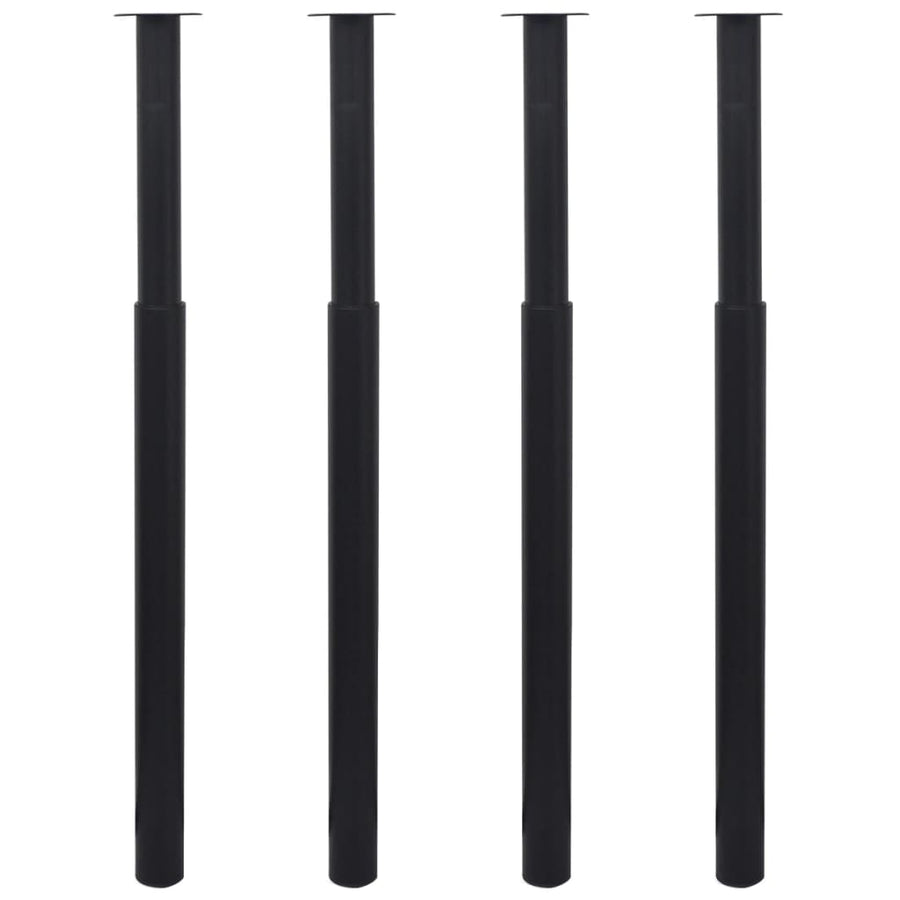 Telescopic Table Legs 4 pcs Black 710 mm-1100 mm