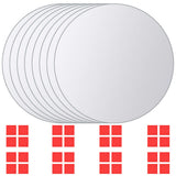 16 pcs Mirror Tiles Round Glass - Front View