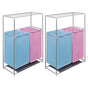 2-Section Laundry Sorter Hampers 2 pcs a Top Shelf for Drying