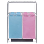 2-Section Laundry Sorter Hampers 2 pcs a Top Shelf for Drying