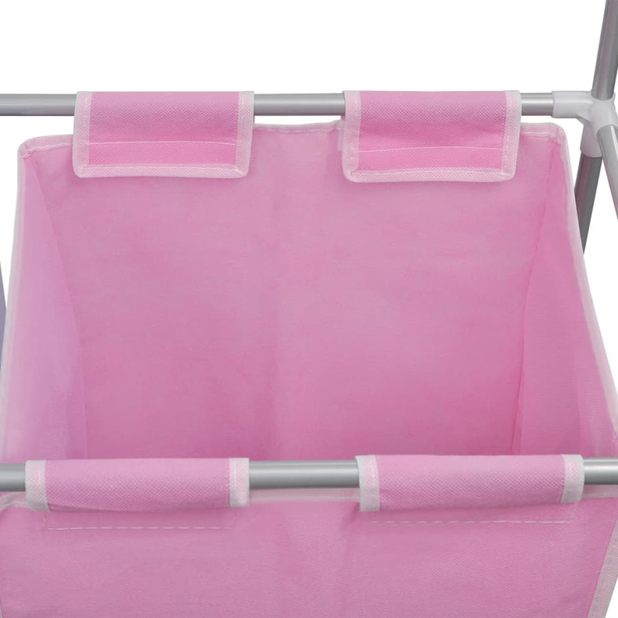 2-Section Laundry Sorter Hampers 2 pcs a Top Shelf for Drying
