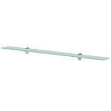 Floating Shelves 2 pcs Glass 100x10 cm 8 mm - Front View