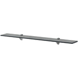 Floating Shelves 2 pcs Glass 80x10 cm 8 mm - Front View