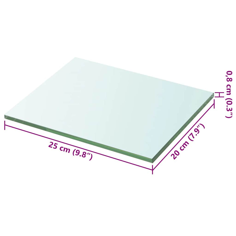 Shelves 2 pcs Panel Glass Clear 20x25 cm