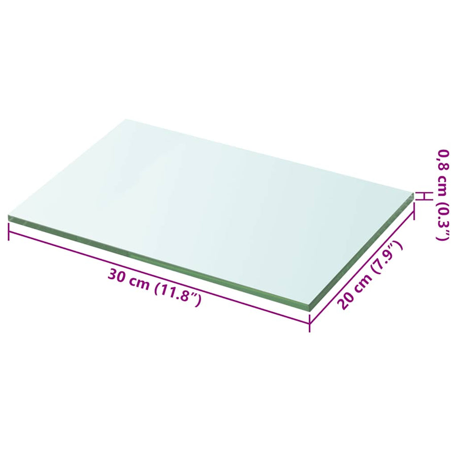 Shelves 2 pcs Panel Glass Clear 20x30 cm
