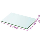 Shelves 2 pcs Panel Glass Clear 30x20 cm - Top-Down View