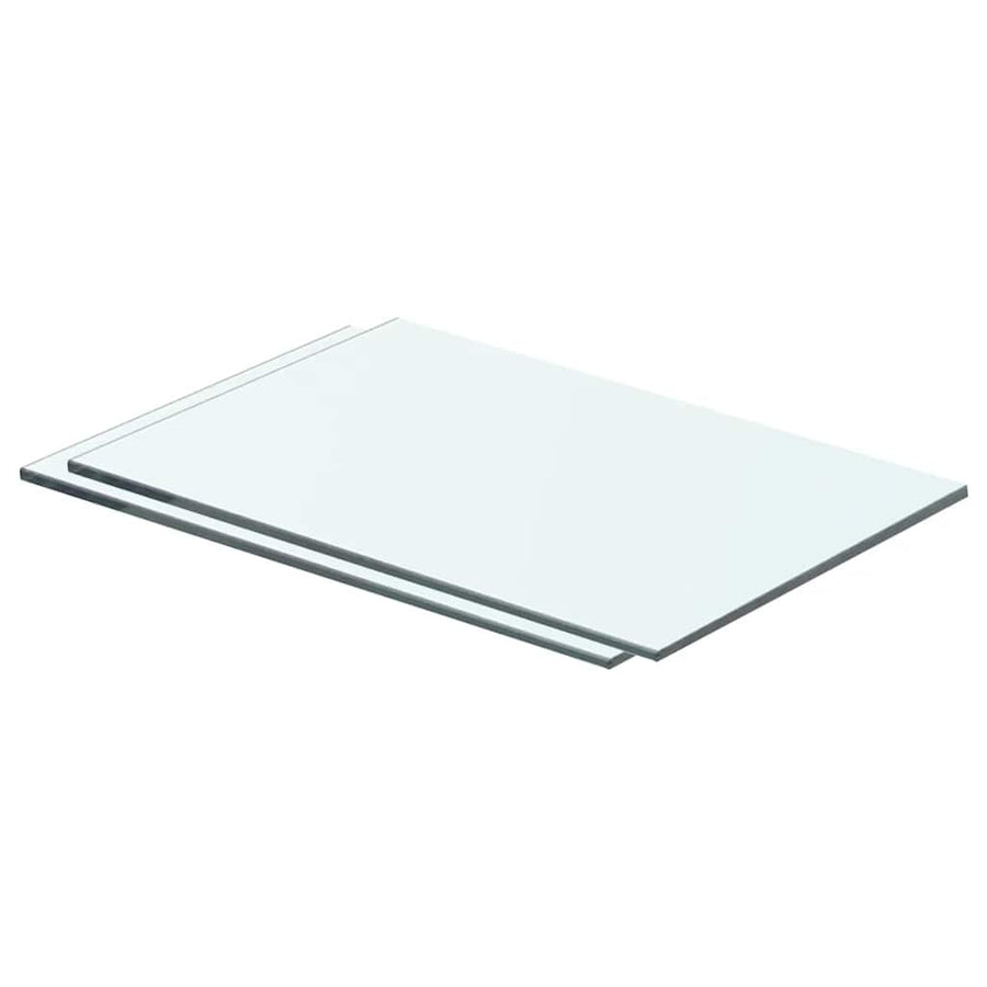 Shelves 2 pcs Panel Glass Clear 40x20 cm