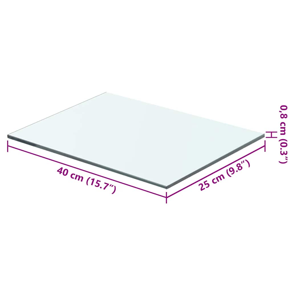 Shelves 2 pcs Panel Glass Clear 40x25 cm