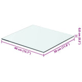 Shelves 2 pcs Panel Glass Clear 40x30 cm - Top-Down View