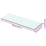 Shelves 2 pcs Panel Glass Clear 50x12 cm