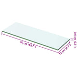 Shelves 2 pcs Panel Glass Clear 50x12 cm - Top-Down View