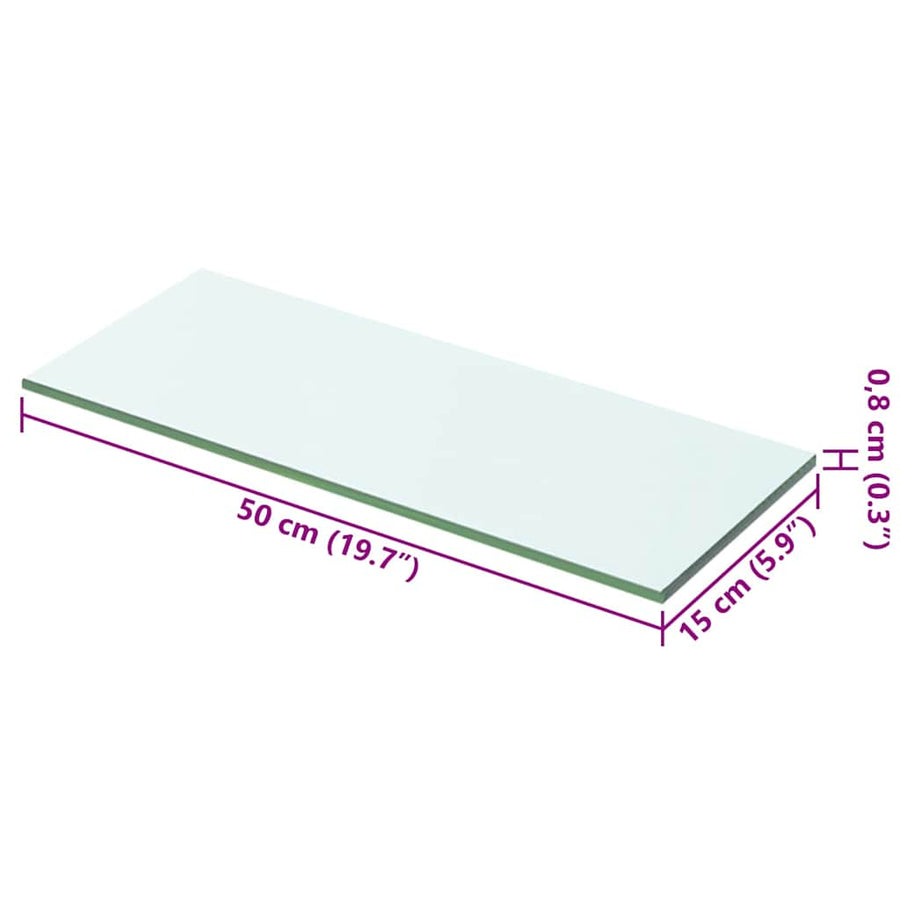 Shelves 2 pcs Panel Glass Clear 50x15 cm