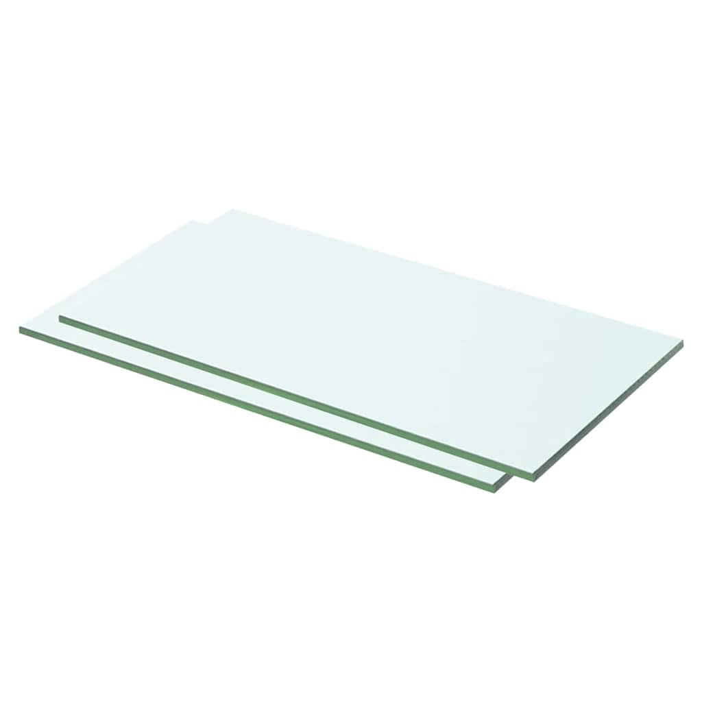 Shelves 2 pcs Panel Glass Clear 50x20 cm