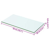 Shelves 2 pcs Panel Glass Clear 50x20 cm - Top-Down View