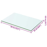 Shelves 2 pcs Panel Glass Clear 50x25 cm - Top-Down View