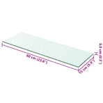 Shelves 2 pcs Panel Glass Clear 60x15 cm