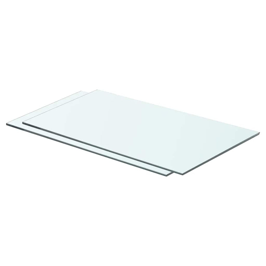 Shelves 2 pcs Panel Glass Clear 60x30 cm