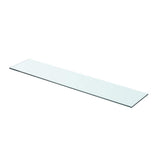 Shelves 2 pcs Panel Glass Clear 70x15 cm - Front View