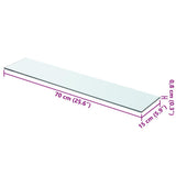 Shelves 2 pcs Panel Glass Clear 70x15 cm