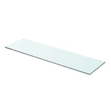 Shelves 2 pcs Panel Glass Clear 70x20 cm - Front View