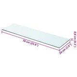 Shelves 2 pcs Panel Glass Clear 70x20 cm