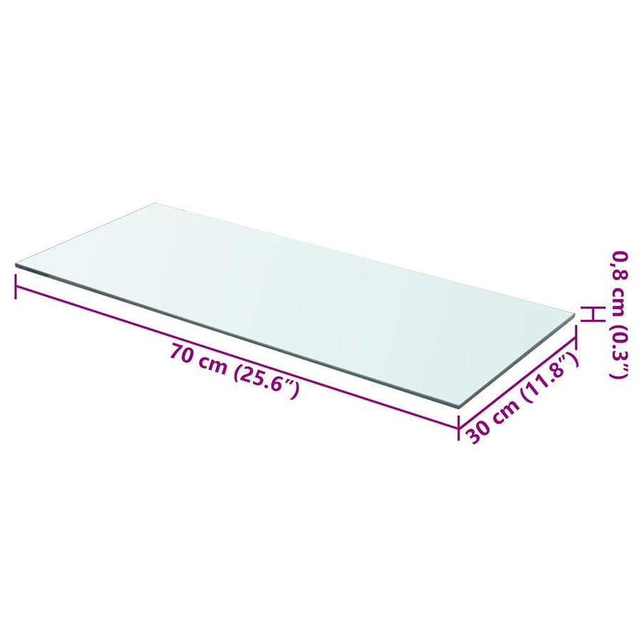 Shelves 2 pcs Panel Glass Clear 70x30 cm