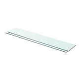Shelves 2 pcs Panel Glass Clear 80x15 cm