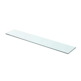Shelves 2 pcs Panel Glass Clear 80x15 cm - Front View