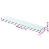 Shelves 2 pcs Panel Glass Clear 80x15 cm