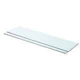 Shelves 2 pcs Panel Glass Clear 80x20 cm