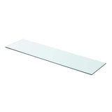Shelves 2 pcs Panel Glass Clear 80x20 cm - Front View