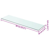 Shelves 2 pcs Panel Glass Clear 80x20 cm - Top-Down View