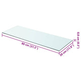 Shelves 2 pcs Panel Glass Clear 80x30 cm - Top-Down View
