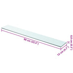 Shelves 2 pcs Panel Glass Clear 90x12 cm