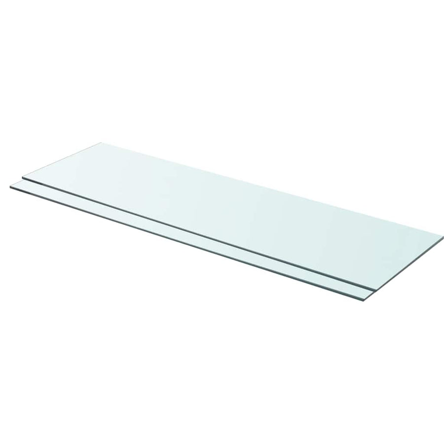 Shelves 2 pcs Panel Glass Clear 90x25 cm
