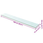 Shelves 2 pcs Panel Glass Clear 100x15 cm