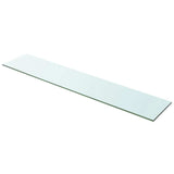 Shelves 2 pcs Panel Glass Clear 100x20 cm - Front View