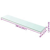 Shelves 2 pcs Panel Glass Clear 100x20 cm - Top-Down View
