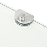 Corner Shelves 2 pcs with Chrome Supports Glass Clear 35x35 cm