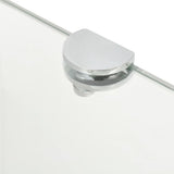 Corner Shelves 2 pcs with Chrome Supports Glass Clear 45x45 cm - 45-Degree Angle