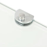 Corner Shelves 2 pcs with Chrome Supports Glass Clear 45x45 cm - Rear View