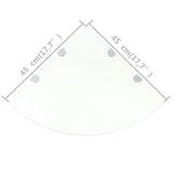 Corner Shelves 2 pcs with Chrome Supports Glass Clear 45x45 cm