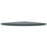 Corner Shelves 2 pcs with Chrome Supports Glass Black 35x35 cm - Front View