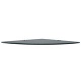 Corner Shelves 2 pcs with Chrome Supports Glass Black 35x35 cm
