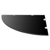 Corner Shelves 2 pcs with Chrome Supports Glass Black 45x45 cm - Side View