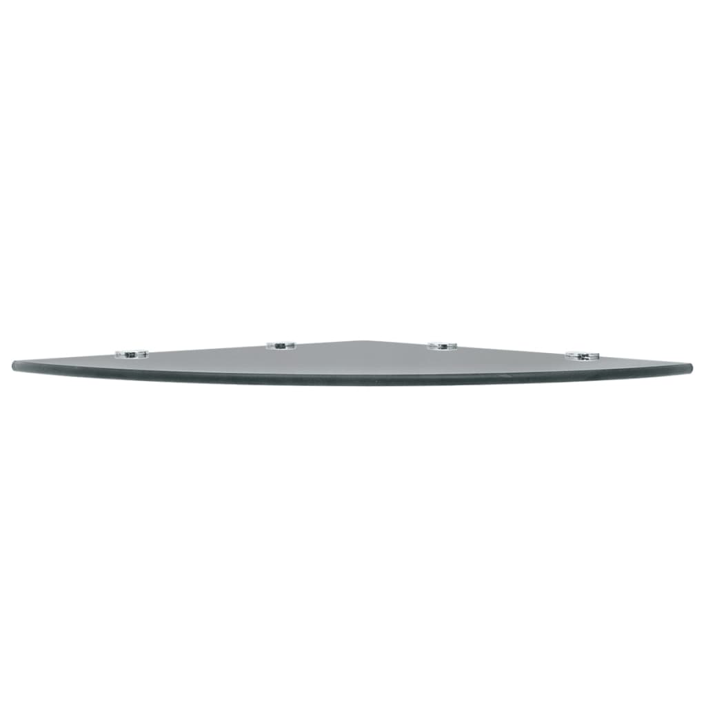 Corner Shelves 2 pcs with Chrome Supports Glass Black 45x45 cm
