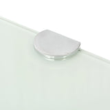 Corner Shelves 2 pcs with Chrome Supports Glass White 25x25 cm