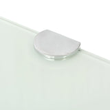 Corner Shelves 2 pcs with Chrome Supports Glass White 25x25 cm - Rear View