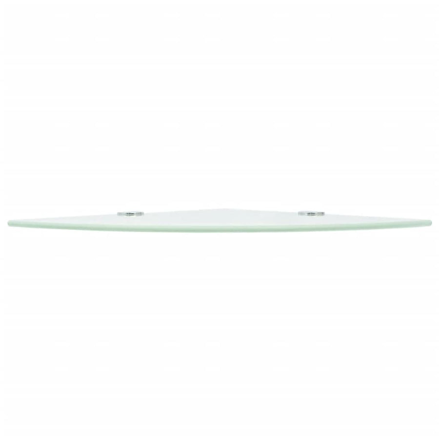 Corner Shelves 2 pcs with Chrome Supports Glass White 35x35 cm