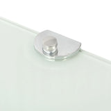 Corner Shelves 2 pcs with Chrome Supports Glass White 35x35 cm - 45-Degree Angle